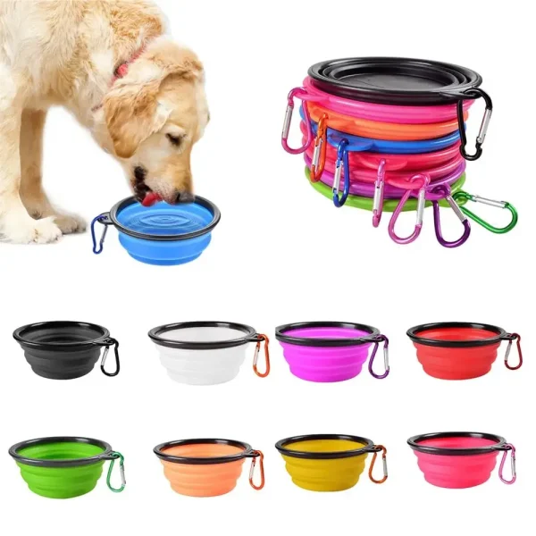 Collapsible Pet Silicone Dog Food and Water Bowl