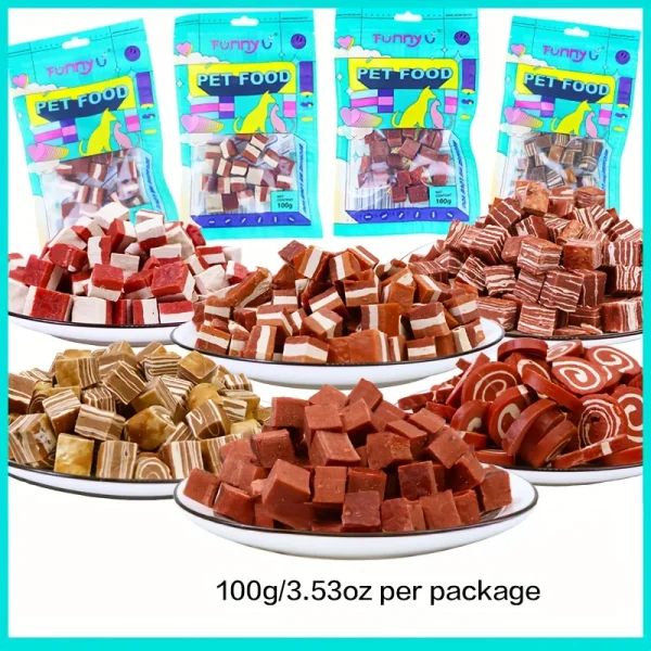 Beef And Meat Cubes Dog Treats For Small, Medium, & Large Dog