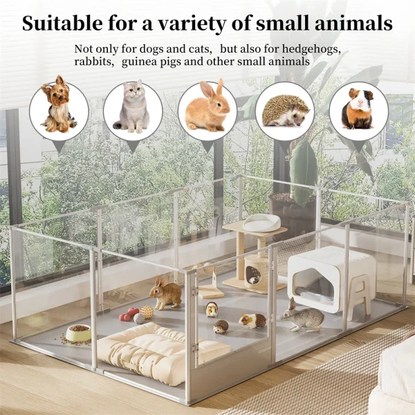 Extra Large Sleek 10-Panel Acrylic Dog Playpen