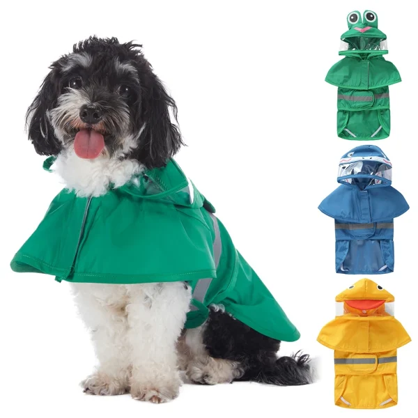 Fashionable Reflective Dog Raincoat